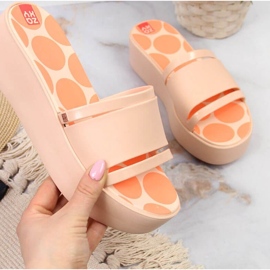 Chaussons en caoutchouc sur la plateforme Zaxy W INT1708A nude rose 1