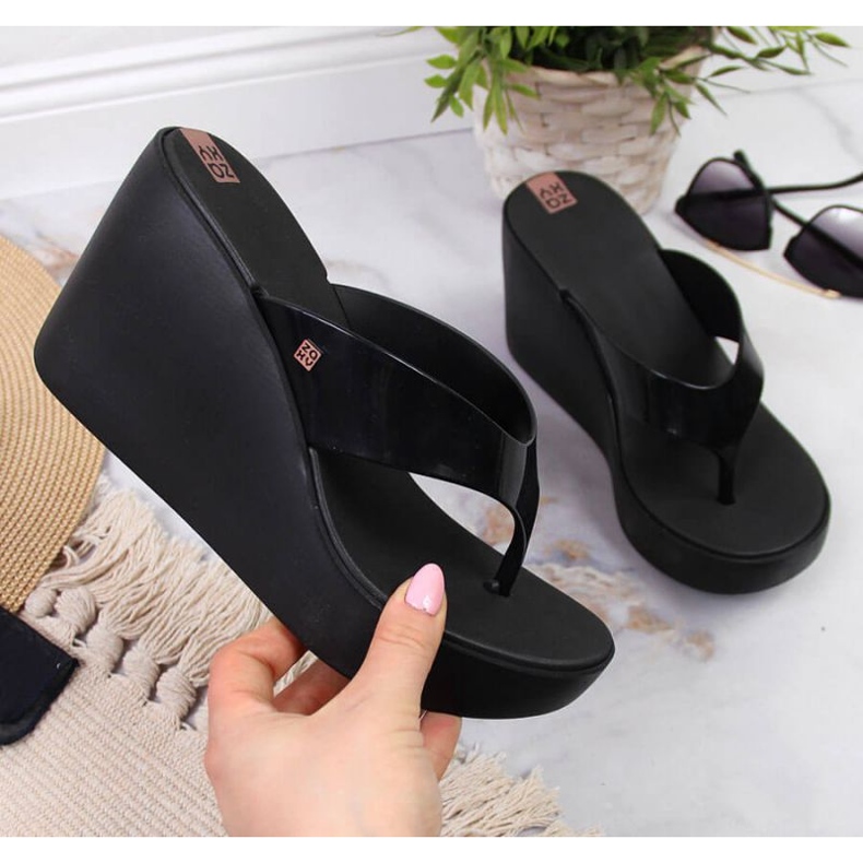 Zaxy W INT1710A chaussons en caoutchouc noir 1