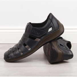 Chaussures en cuir avec velcro Rieker M RKR520 le noir 2