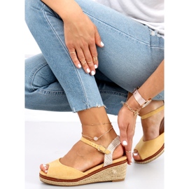 Sandales Espadrilles à semelle compensée Mandira Jaune 2