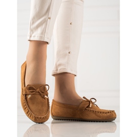 TRENDI Mocassins En Daim Avec Nœud brun 1