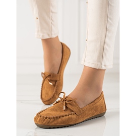 TRENDI Mocassins En Daim Avec Nœud brun 3