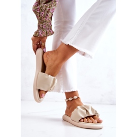 S.Barski Chaussons Classiques Femme Félin Beige 2