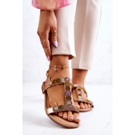 S.Barski Sandales Femme Avec Strass Or Rose Julies doré 1