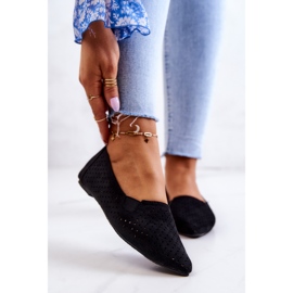 LU BOO Ballerines Femme Ajourées Slip-on Noir Rosario le noir 2