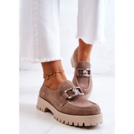 PL5 Mocassins en daim à la mode Chaussures Rayhan beige foncé 4