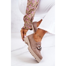 PL5 Mocassins en daim à la mode Chaussures Rayhan beige foncé 7