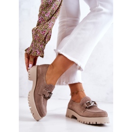 PL5 Mocassins en daim à la mode Chaussures Rayhan beige foncé 2