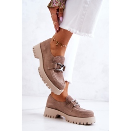 PL5 Mocassins en daim à la mode Chaussures Rayhan beige foncé 3