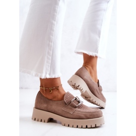 PL5 Mocassins en daim à la mode Chaussures Rayhan beige foncé 5