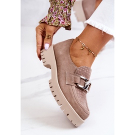 PL5 Mocassins en daim à la mode Chaussures Rayhan beige foncé 8