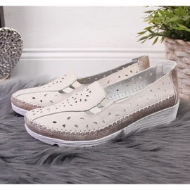 Chaussures compensées en cuir beige T.Sokolski W SCA156 2