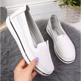 Chaussures ajourées en cuir Filippo W PAW342 blanc 1