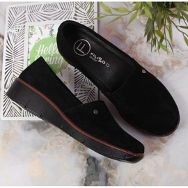 Chaussures en cuir compensées Filippo W PAW343A noir le noir 3