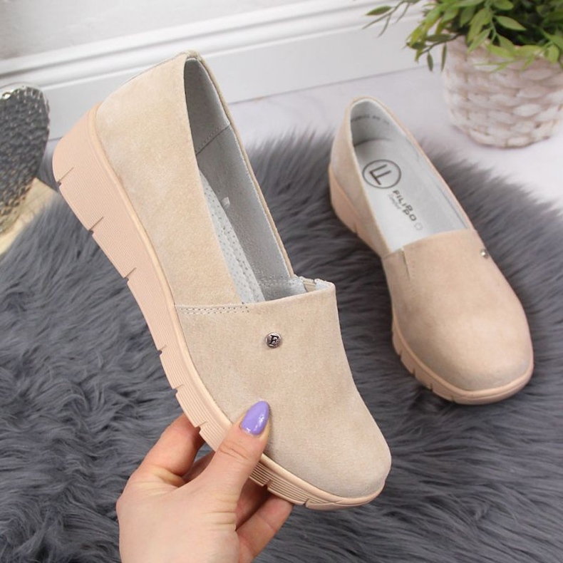 Chaussures en cuir compensées Filippo W PAW343B beige 1