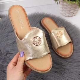 Chaussons dorés avec l'ornement Filippo W PAW344B d'or 1