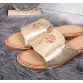 Chaussons dorés avec l'ornement Filippo W PAW344B d'or 2