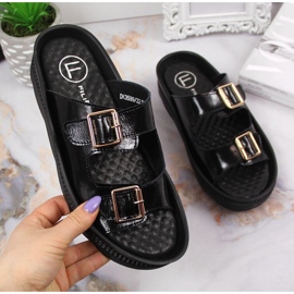 Chaussons en cuir à boucles Filippo W PAW346A noir 1