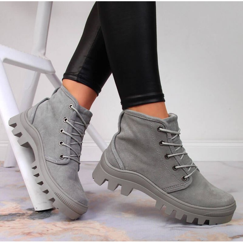 Baskets Filippo W PAW325B en cuir gris 2