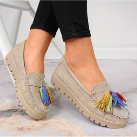 Mocassins en cuir à franges Filippo W PAW327A beige 2
