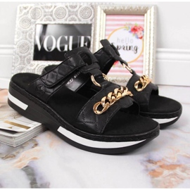 Chaussons Rieker W RKR515 noirs avec chaîne le noir 2
