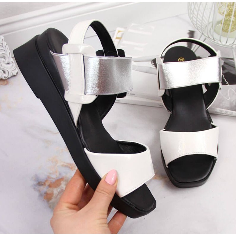 Sandales compensées Potocki W WOL75B blanc 1