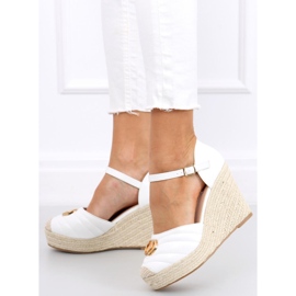 Sandales compensées Aika Blanc blanche 3