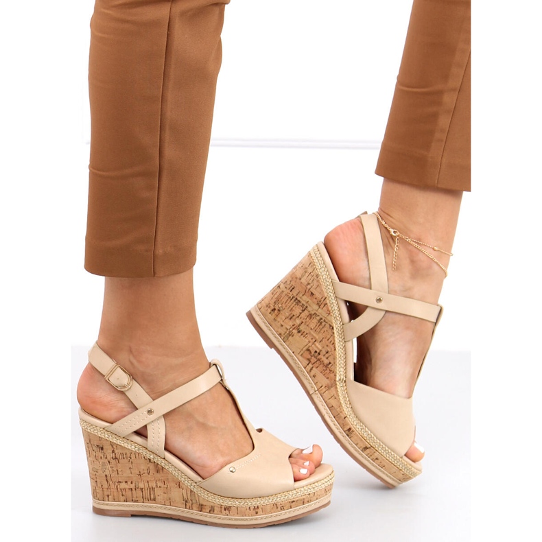 Sandales compensées Nancy Beige 1 Sandales compensées Nancy Beige 1