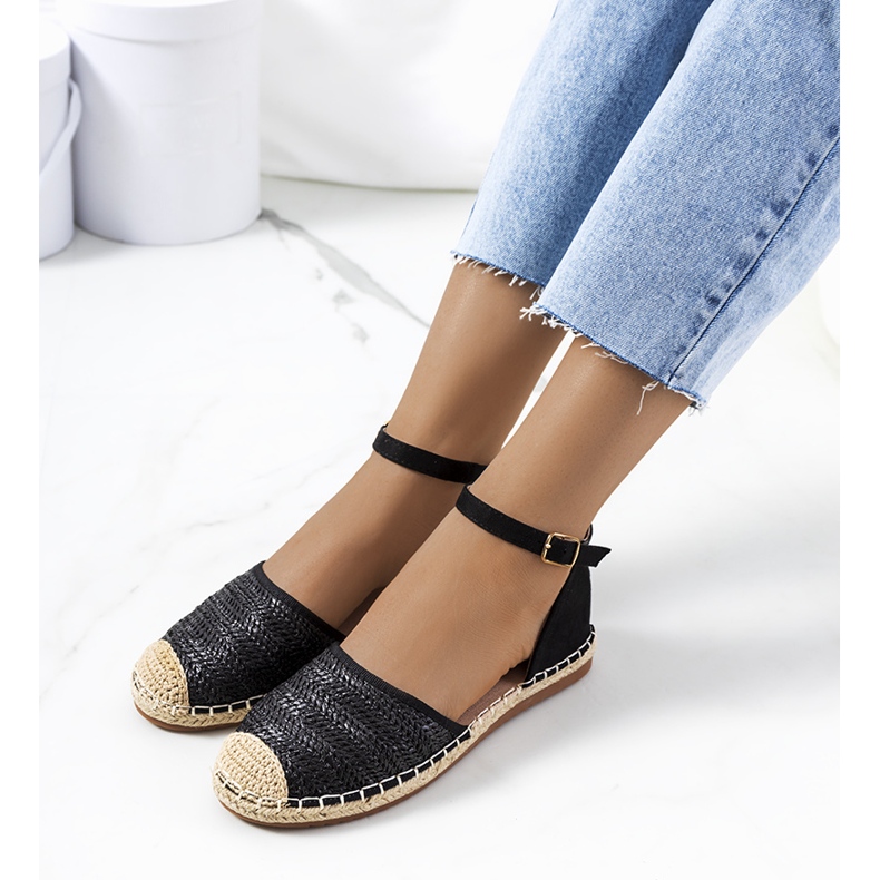 Espadrilles tressées lyons noires le noir 1