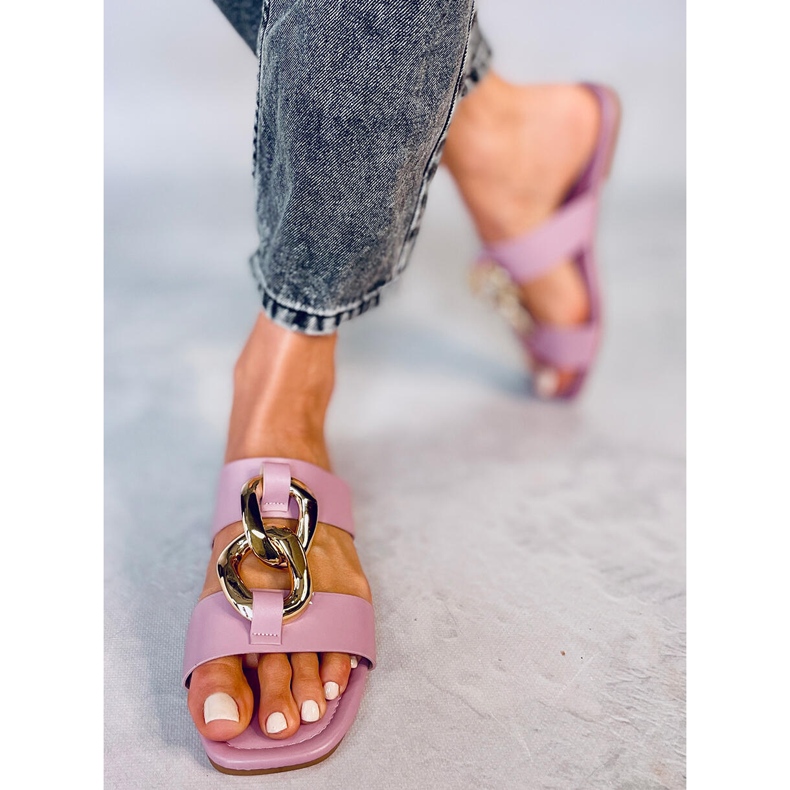 Chaussons avec chaîne Saud Purple rose 1