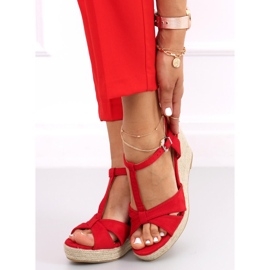 Sandales Espadrilles sur le coin Basam Rouge 1