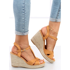 Sandales espadrilles sur le coin Basam Camel brun 4