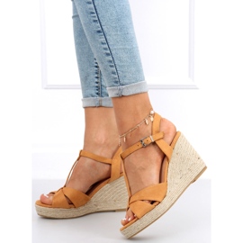 Sandales espadrilles sur le coin Basam Camel brun 5