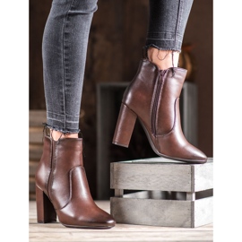 Super Mode Bottes marron avec cuir écologique brun 1