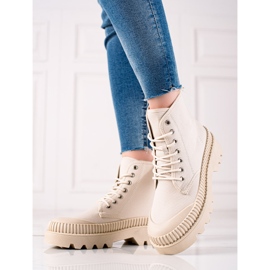 Melisa Baskets à la mode sur la plate-forme beige 1