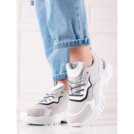 TRENDI Baskets à la mode gris multicolore 1