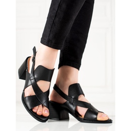 Sandales à talons en cuir LA.FI le noir 1