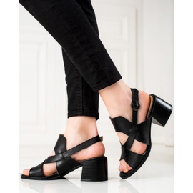 Sandales à talons en cuir LA.FI le noir 2