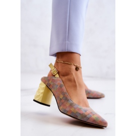 Escarpins En Daim Sur Un Poteau Maciejka 05427-39 Multicolore jaune 3