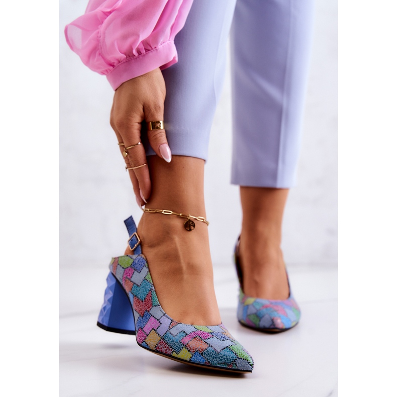 Escarpins En Cuir On A Bar Maciejka 05427-06 Multicolore bleu 1