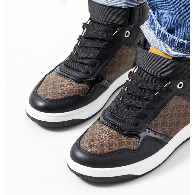 Baskets noires Emmers brun le noir 1