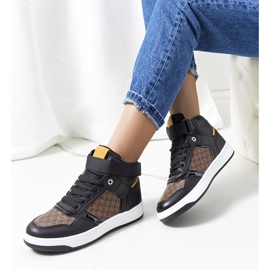 Baskets noires Emmers brun le noir 2