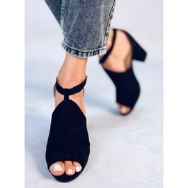 Bahati Sandales ajourées à talon haut noires 2