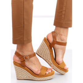Sandales compensées Zahia Camel brun 1