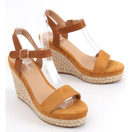 Sandales compensées Zahia Camel brun 3