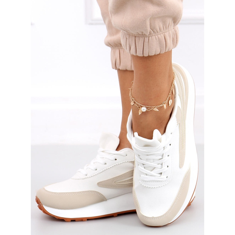 Chaussures de sport femme Naila Beige blanche 1