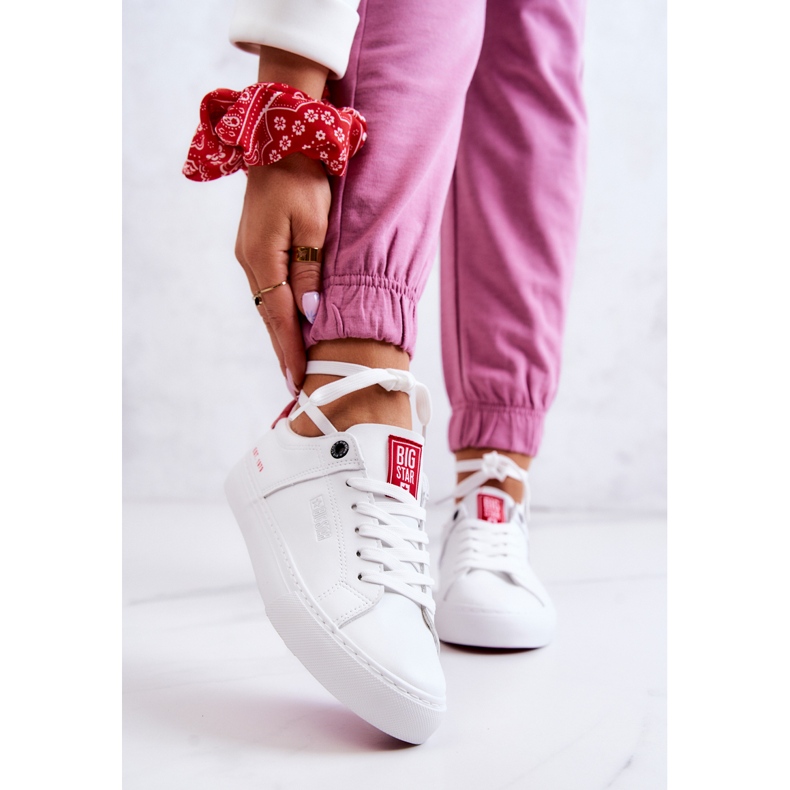 Baskets en Cuir Big Star JJ274212 Blanc et Rouge 1