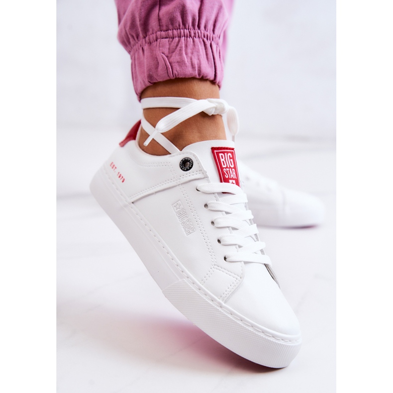 Baskets en Cuir Big Star JJ274212 Blanc et Rouge 2