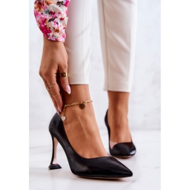 S.Barski Escarpins à la mode en cuir noir Tamira 1