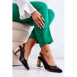 Escarpins En Cuir On A Bar Maciejka 05427-01 Noir doré 1